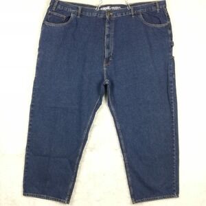 Berne Mens Jeans 423 Straight Leg Carpenter Blue Denim Relaxed Dark Indigo 54x30